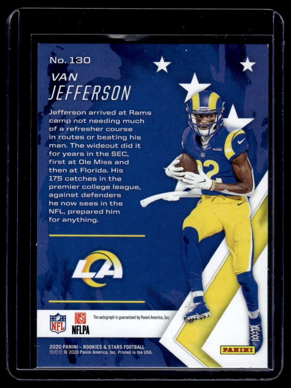 2020 Panini Rookies & Stars Longevity Van Jefferson #130 RC Auto - Image 2