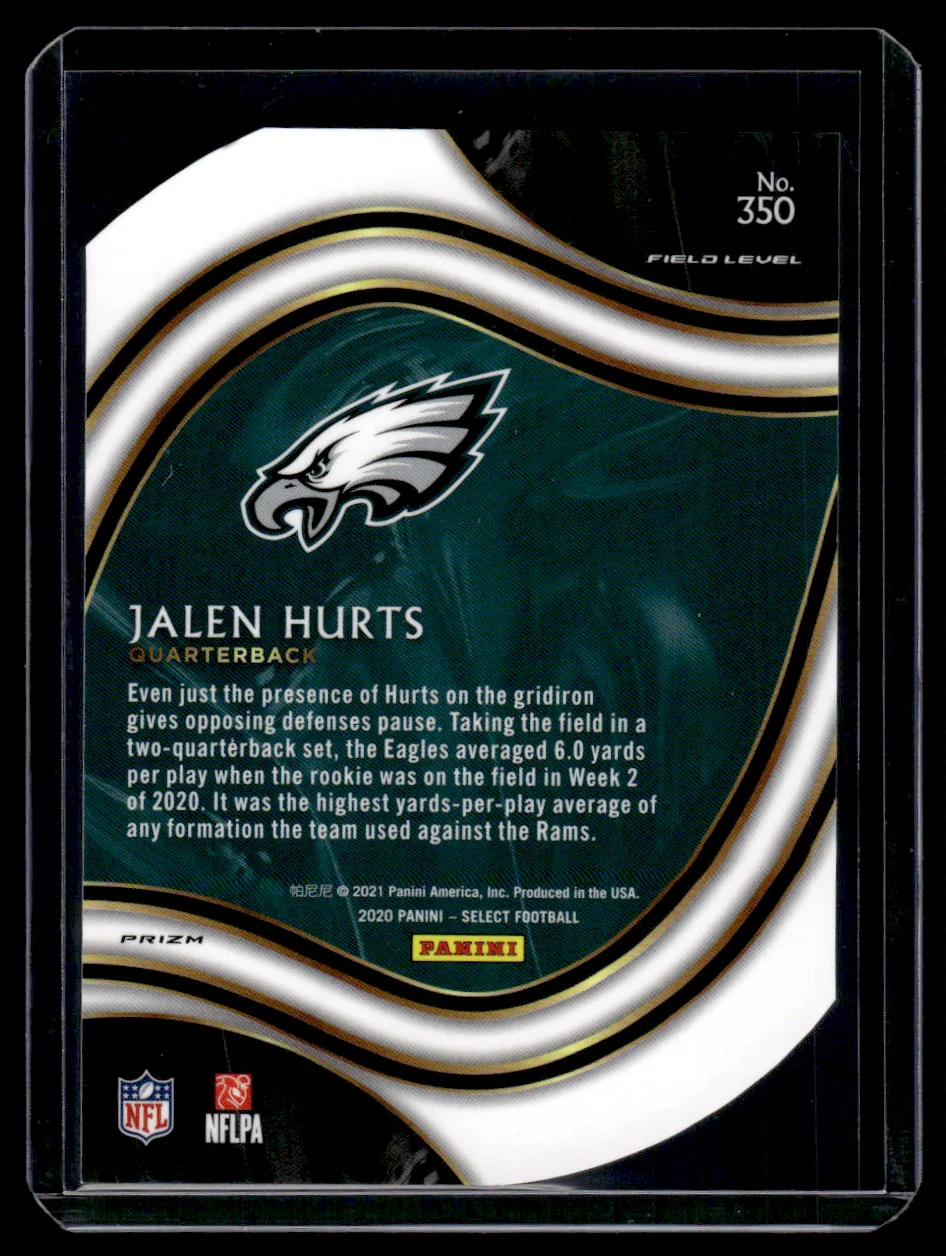 2020 Panini Select Field Level Tri-Color Prizm Jalen Hurts #350 RC - Image 2