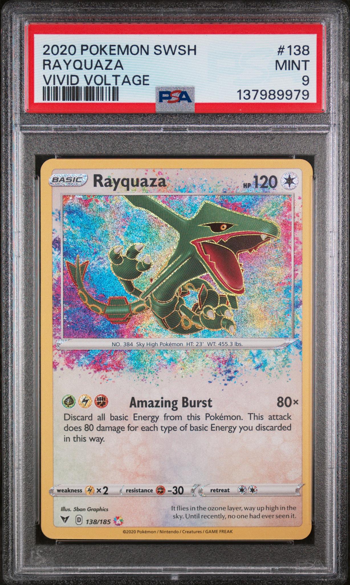 2020 Pokemon Sword and Shield Vivid Voltage Rayquaza #138 PSA 9