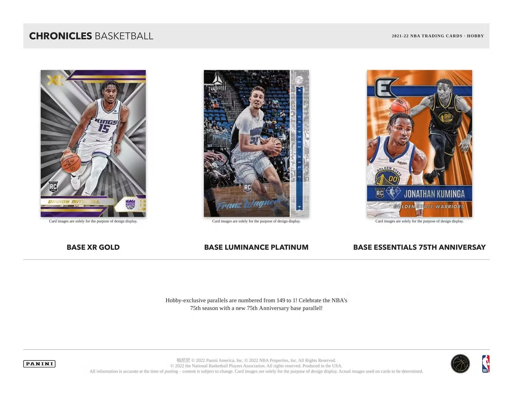 2021-22 Panini Chronicles Basketball Hobby Box - Image 2