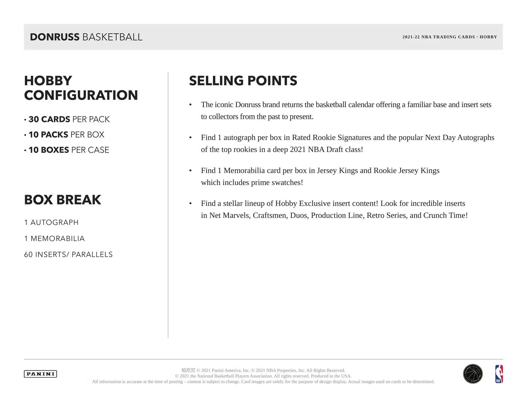 2021-22 Panini Donruss Basketball Hobby Box - Image 4