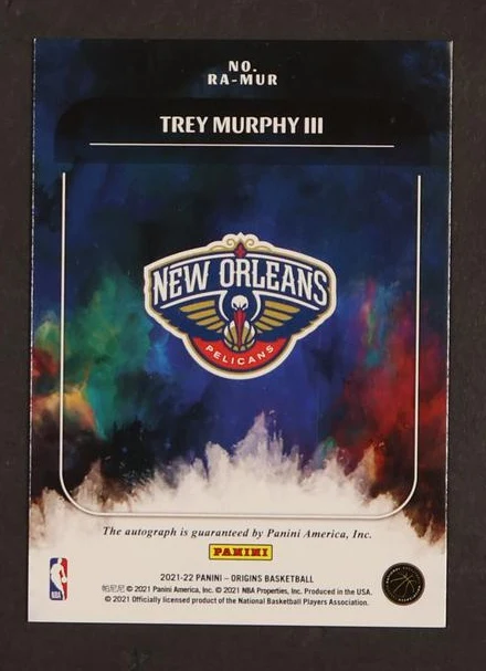 2021 Panini Origins #RA-TMU Trey Murphy III Auto - Image 2