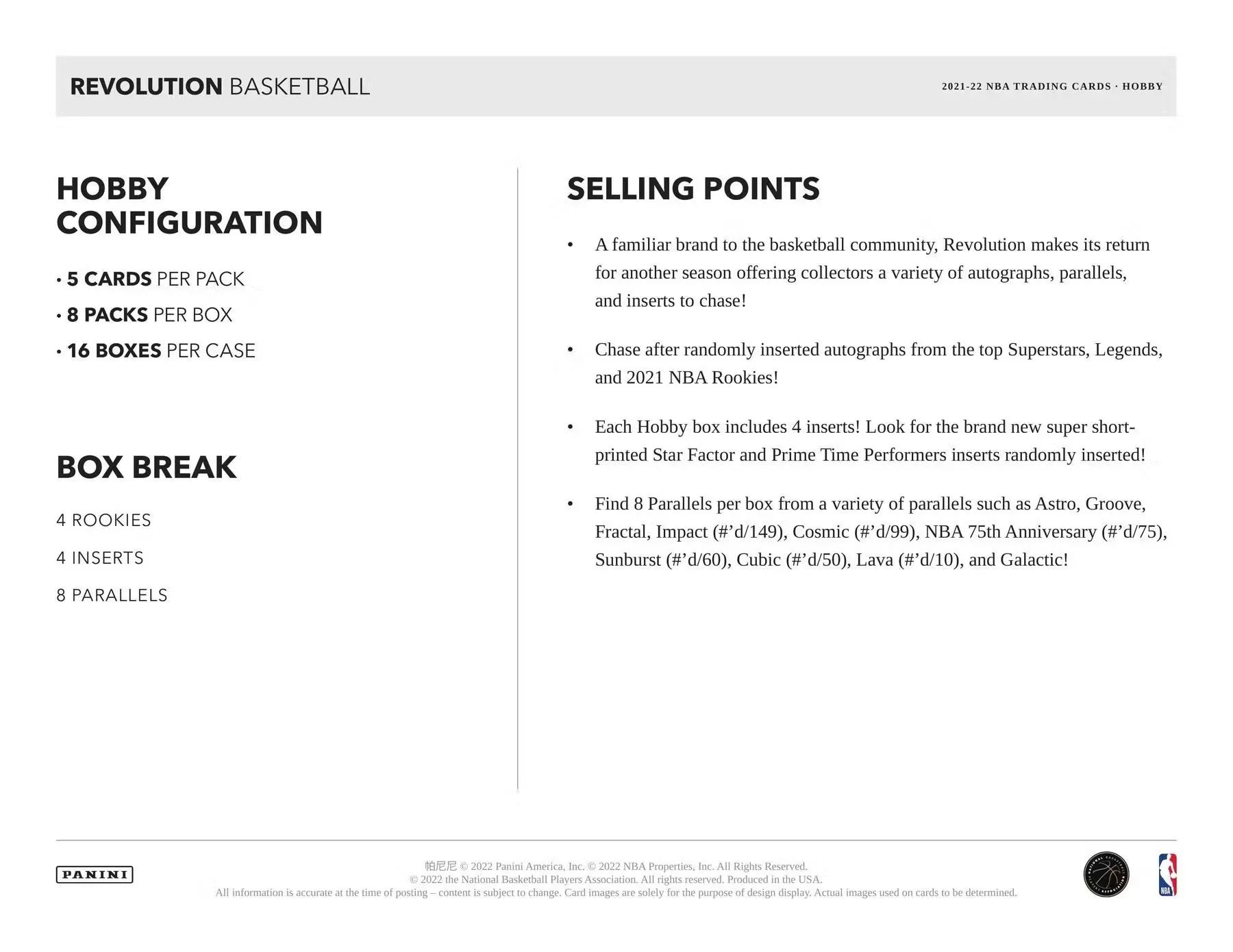 2021-22 Panini Revolution Basketball Hobby Box - Image 5