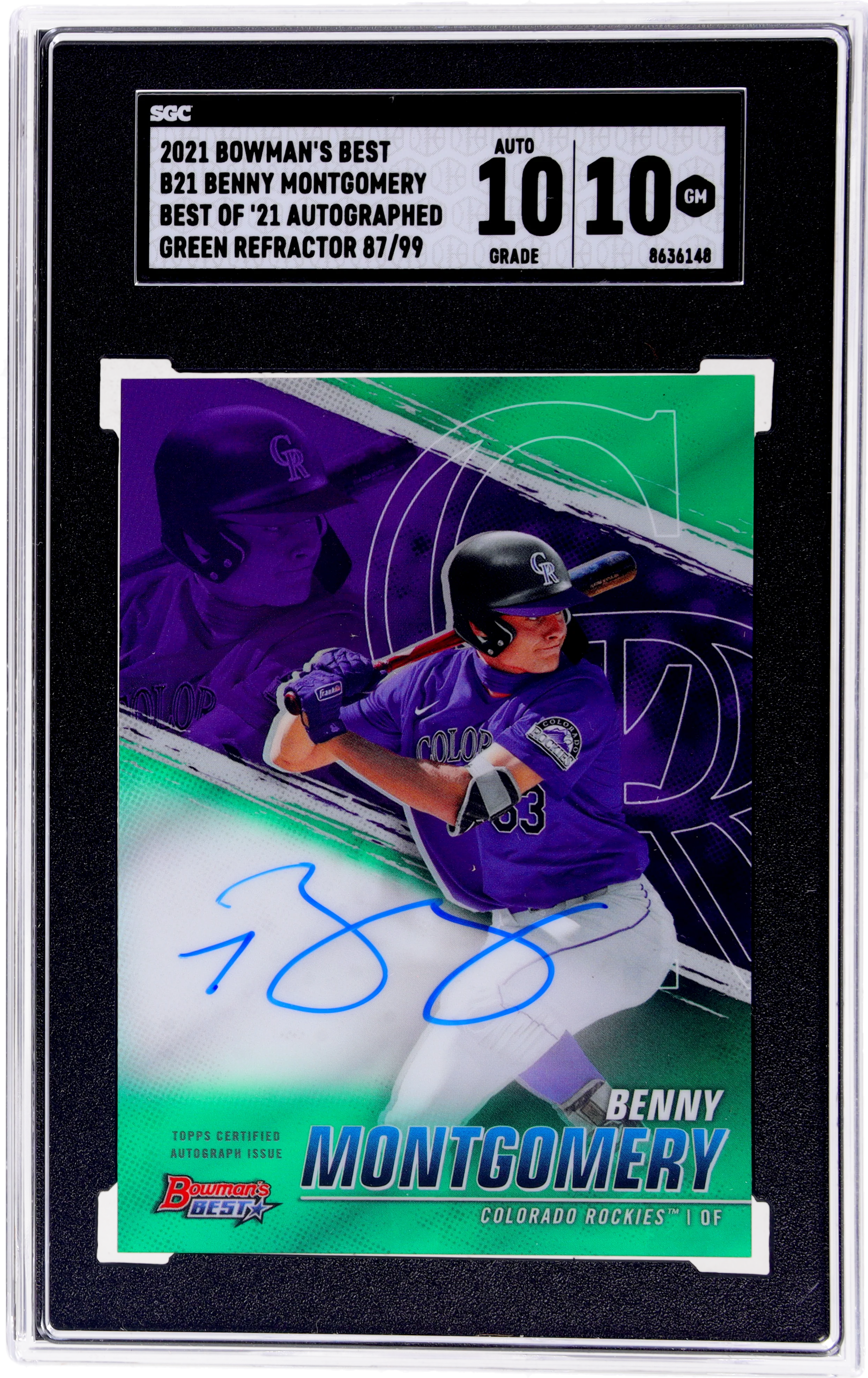 2021 Bowman's Best Best of '21 Benny Montgomery #B21-BM /99 Auto SGC 10
