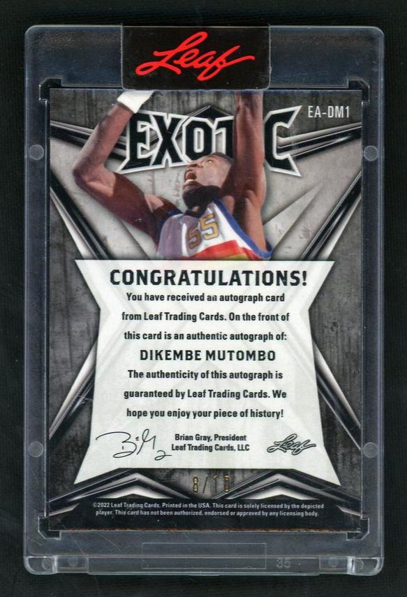 2021 Leaf Exotic EA-DM1 Dikembe Mutombo Exotic Auto - Image 2