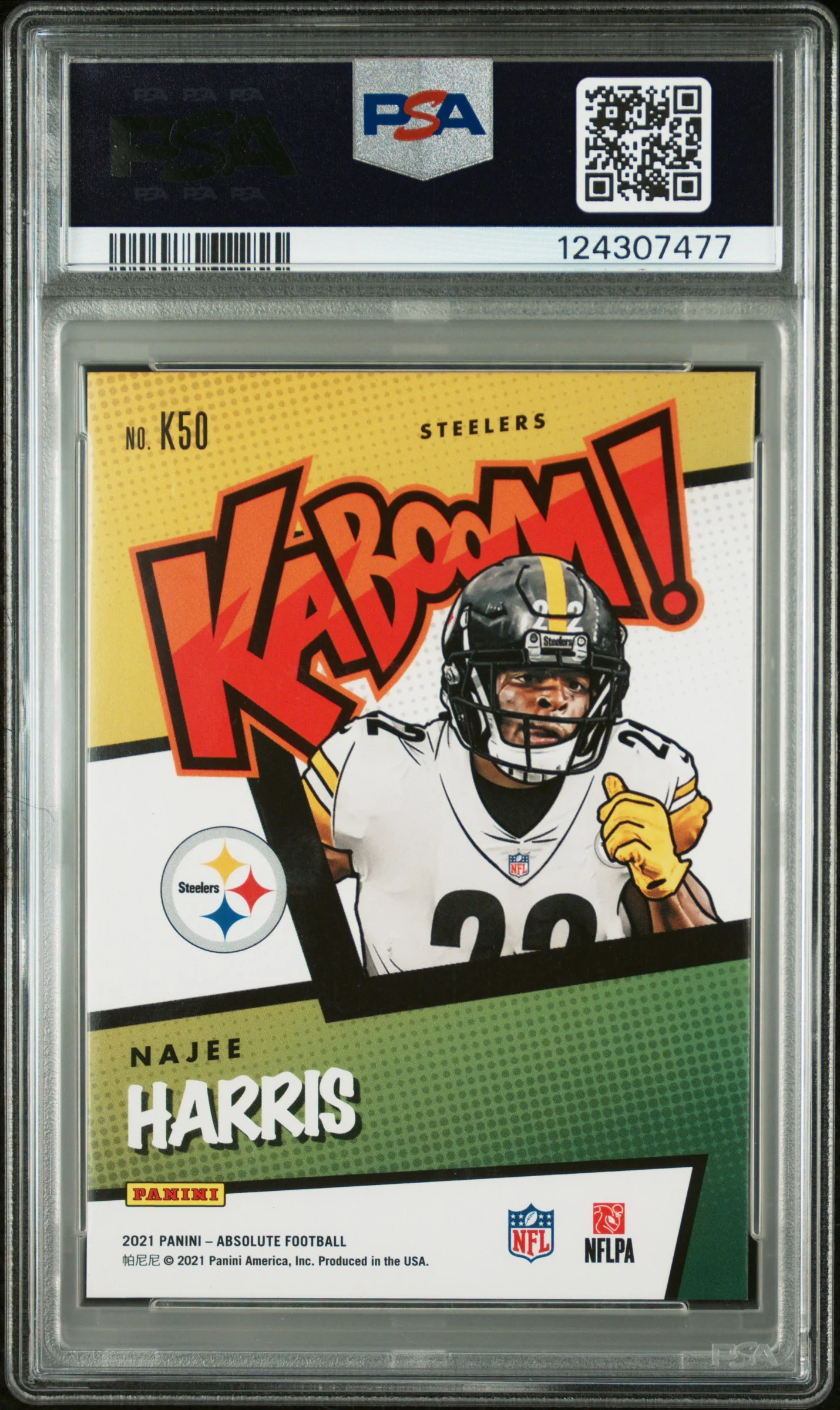 2021 Panini Absolute Kaboom! Najee Harris #50 PSA 9 - Image 2