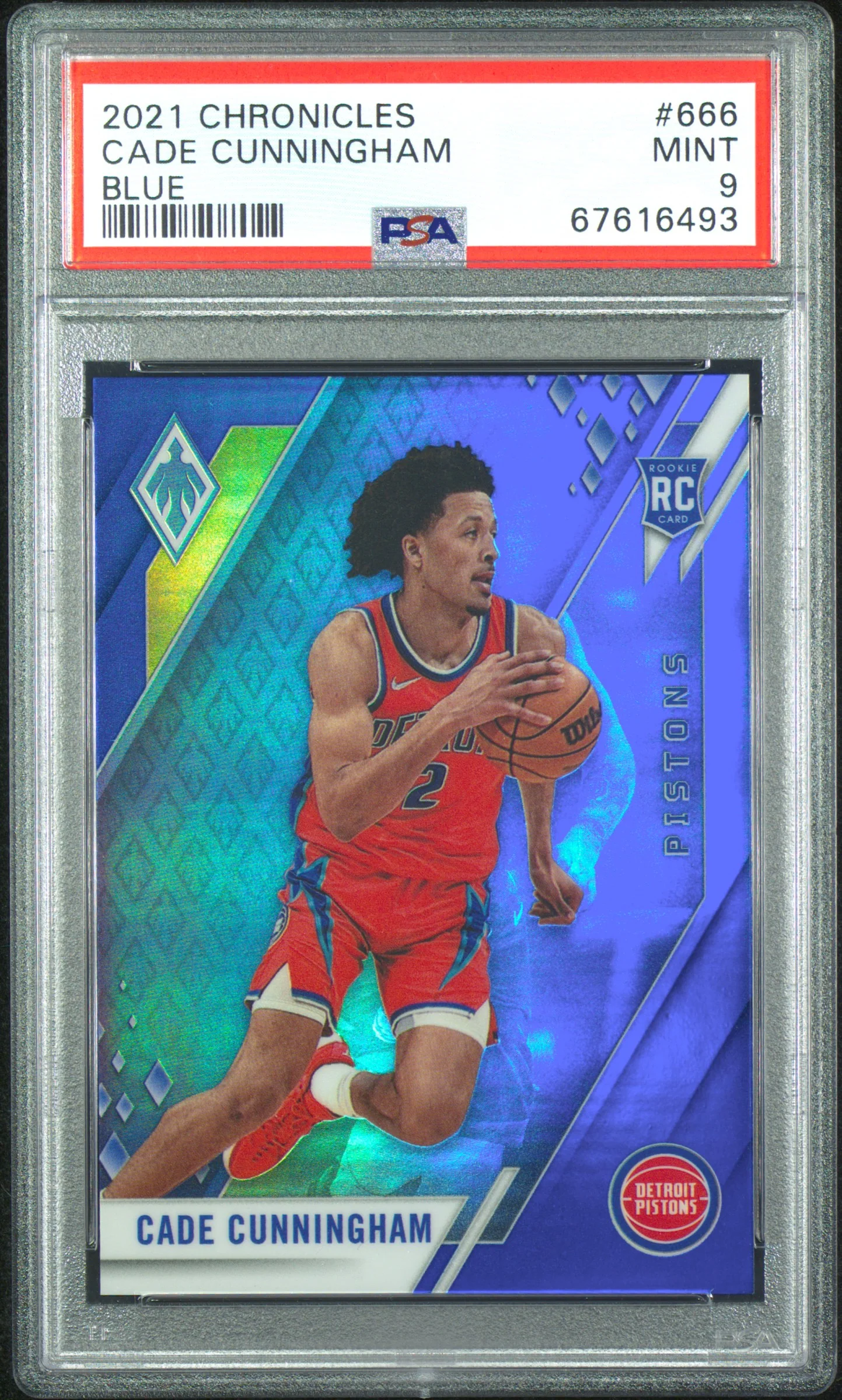 2021 Panini Chronicles Phoenix Blue Cade Cunningham #666 /99 PSA 9