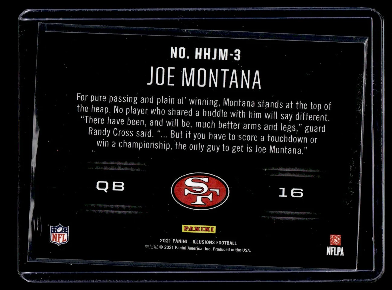 2021 Panini Illusions HoloHeroes Joe Montana #HHJM-3 Acetate - Image 2