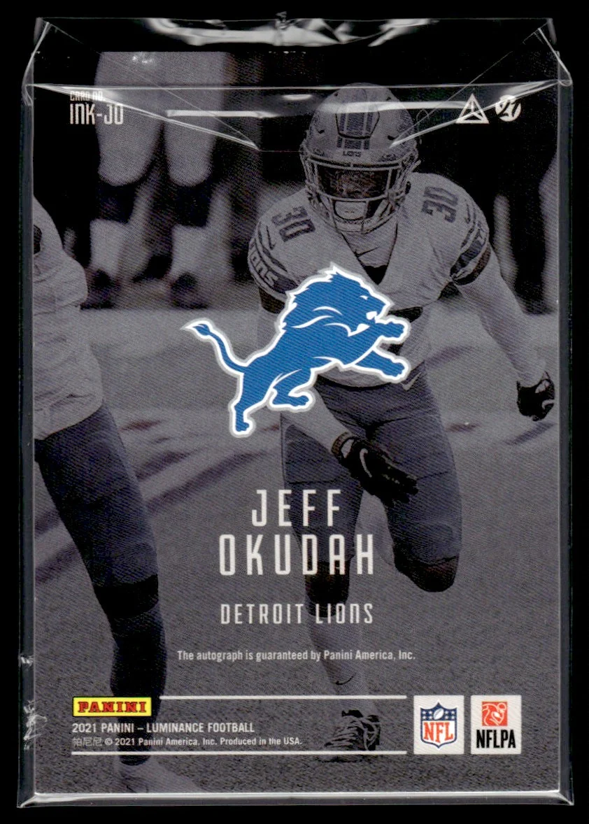 2021 Panini Luminance Ink Jeff Okudah #INK-JO Auto /99 - Image 2