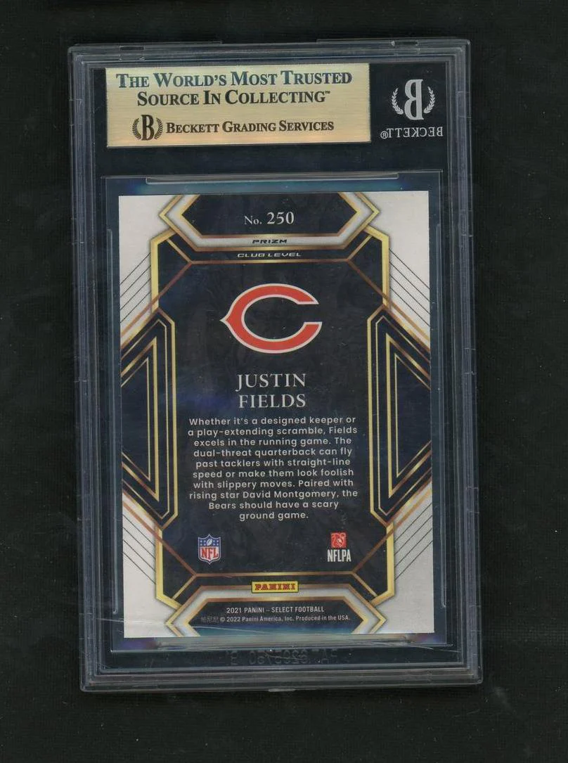 2021 Panini Select Silver Prizm Justin Fields #250 RC BGS 9.5 - Image 2
