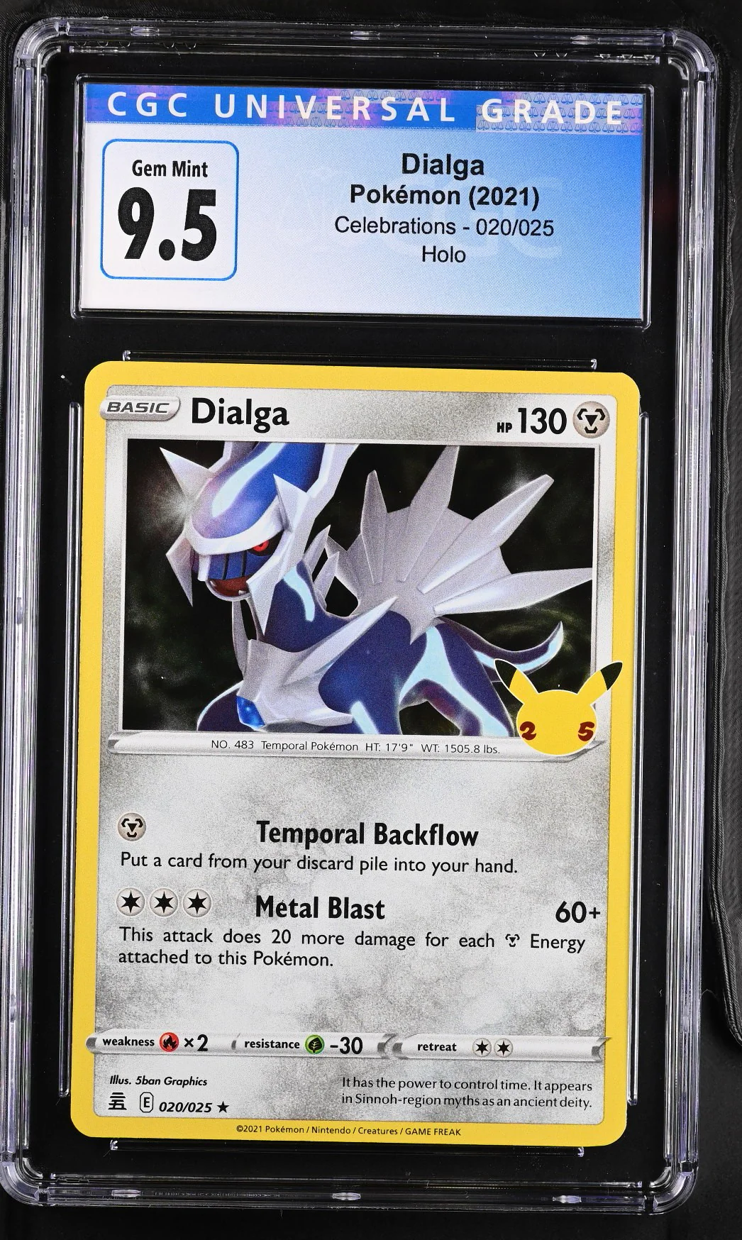 2021 Pokemon #020/025 Dialga Celebrations CGC 9.5 - Image 2