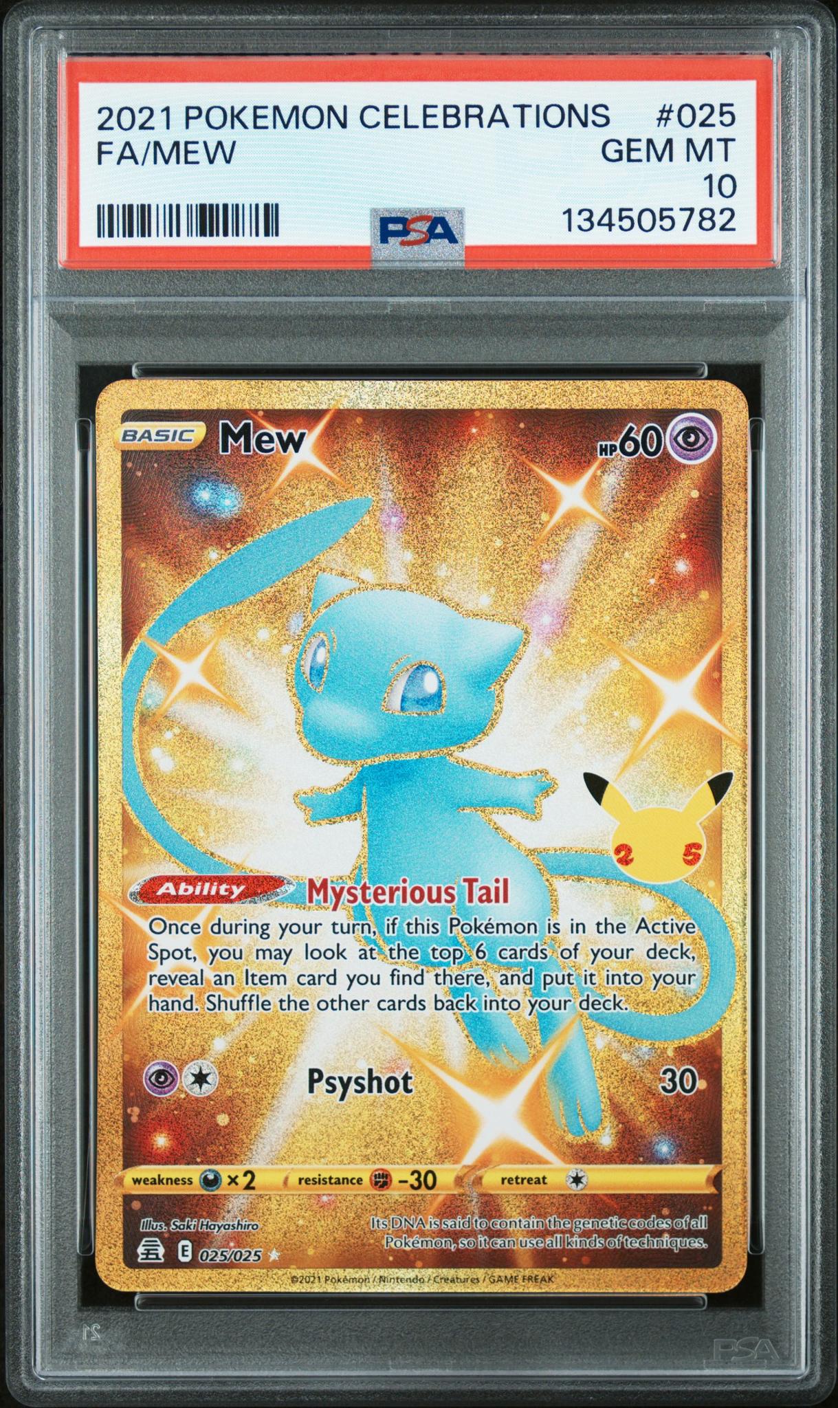 2021 Pokemon Sword and Shield Celebrations Mew #25 25/25 PSA 10