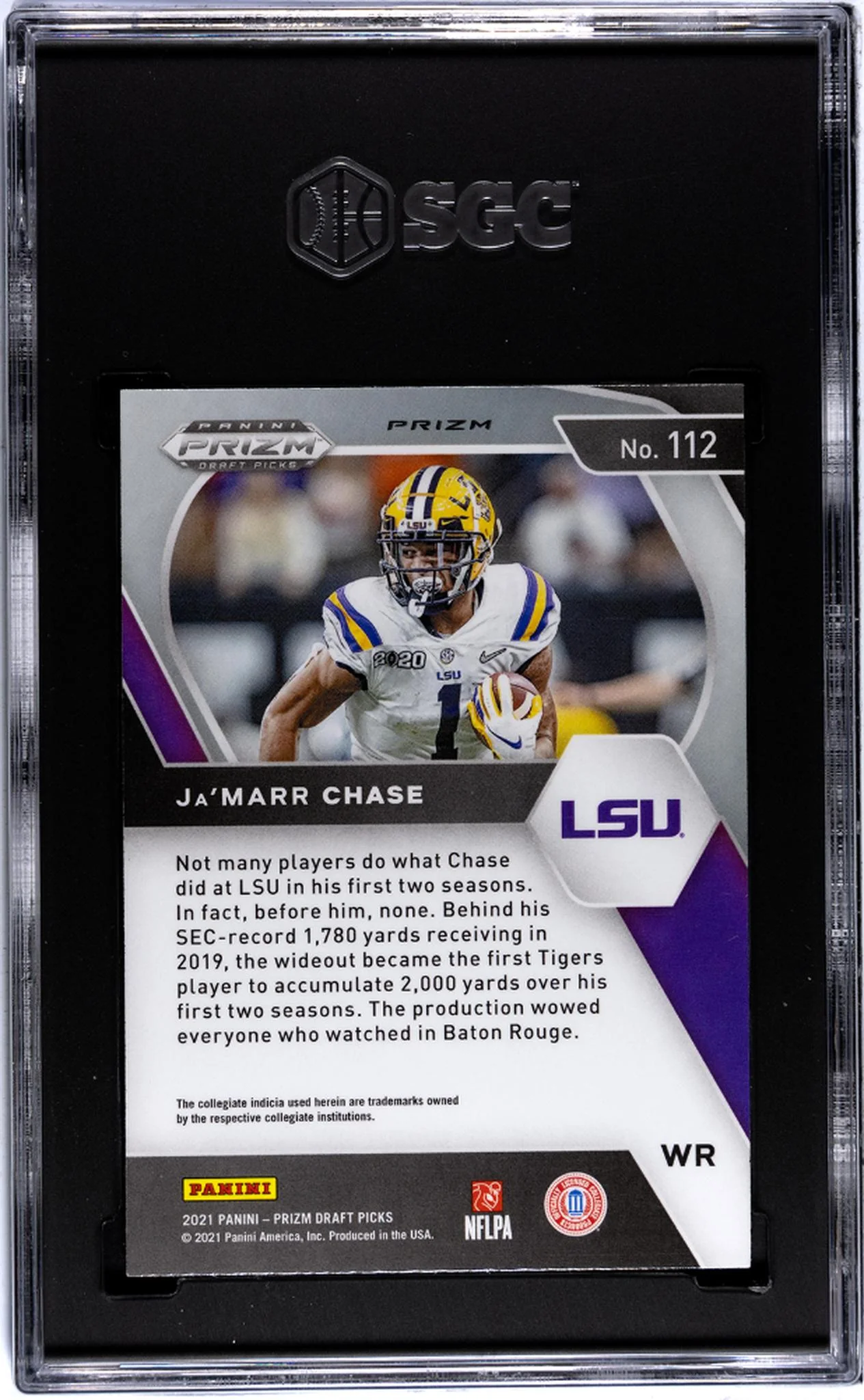 2021 Prizm #112 Ja'Marr Chase SGC 10 - Image 2