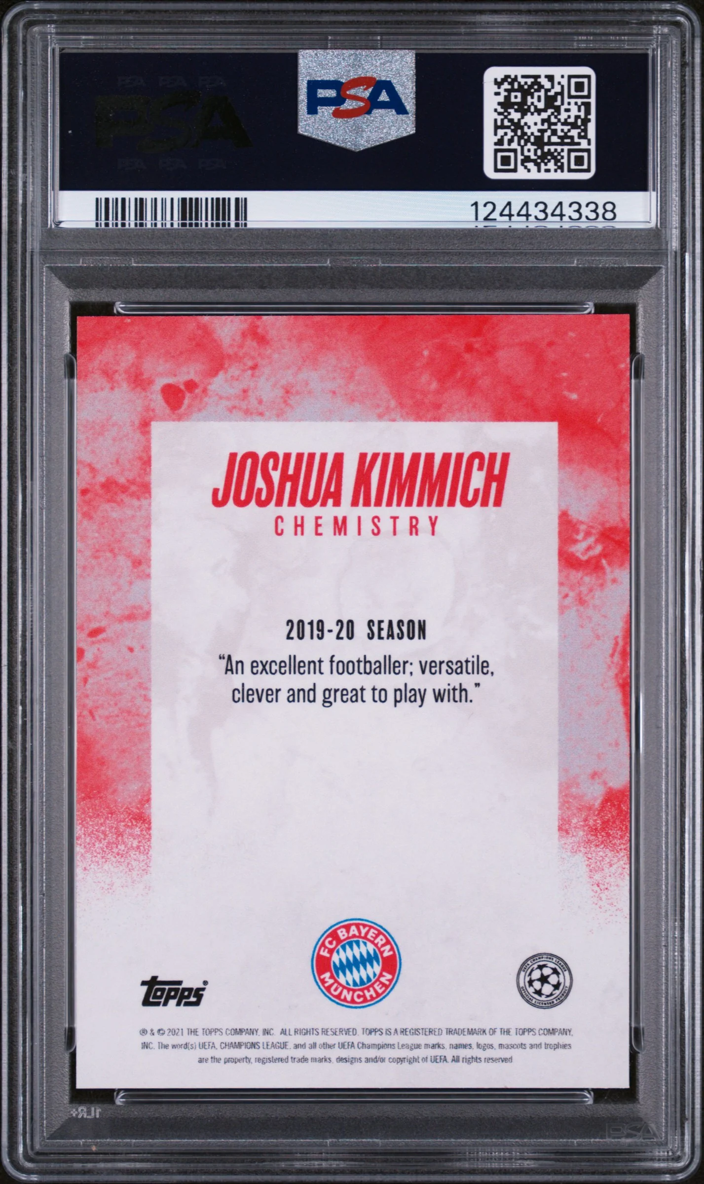 2021 Topps Alphonso Davies My Journey UEFA Champions League Purple Joshua Kimmich /25 PSA 10 - Image 2