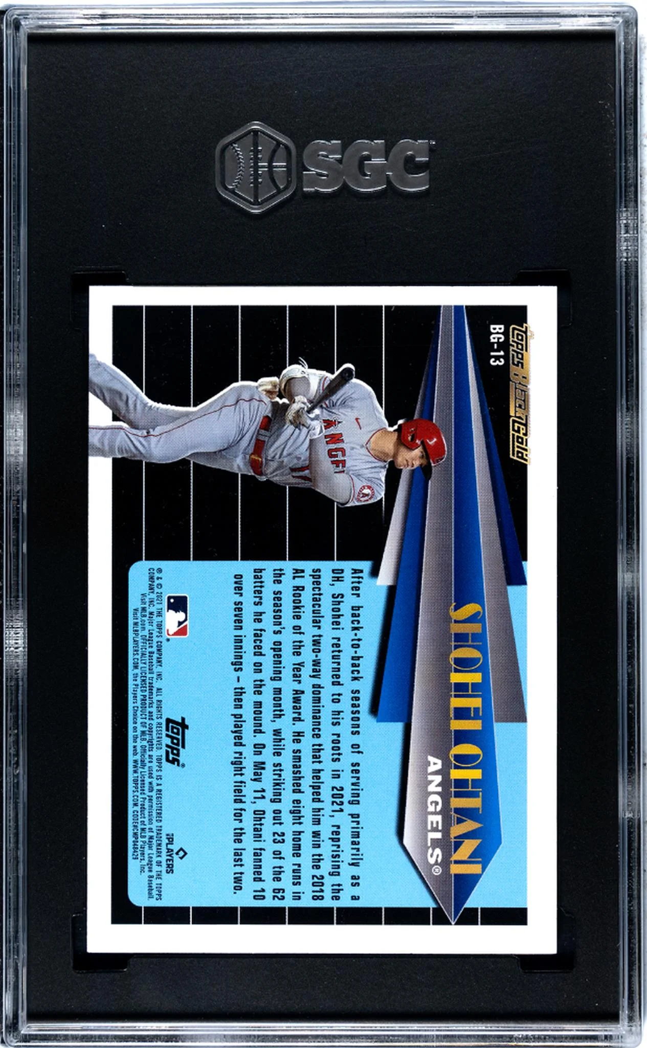 2021 Topps Update #BG-13 Shohei Ohtani Black Gold SGC 9.5 - Image 2