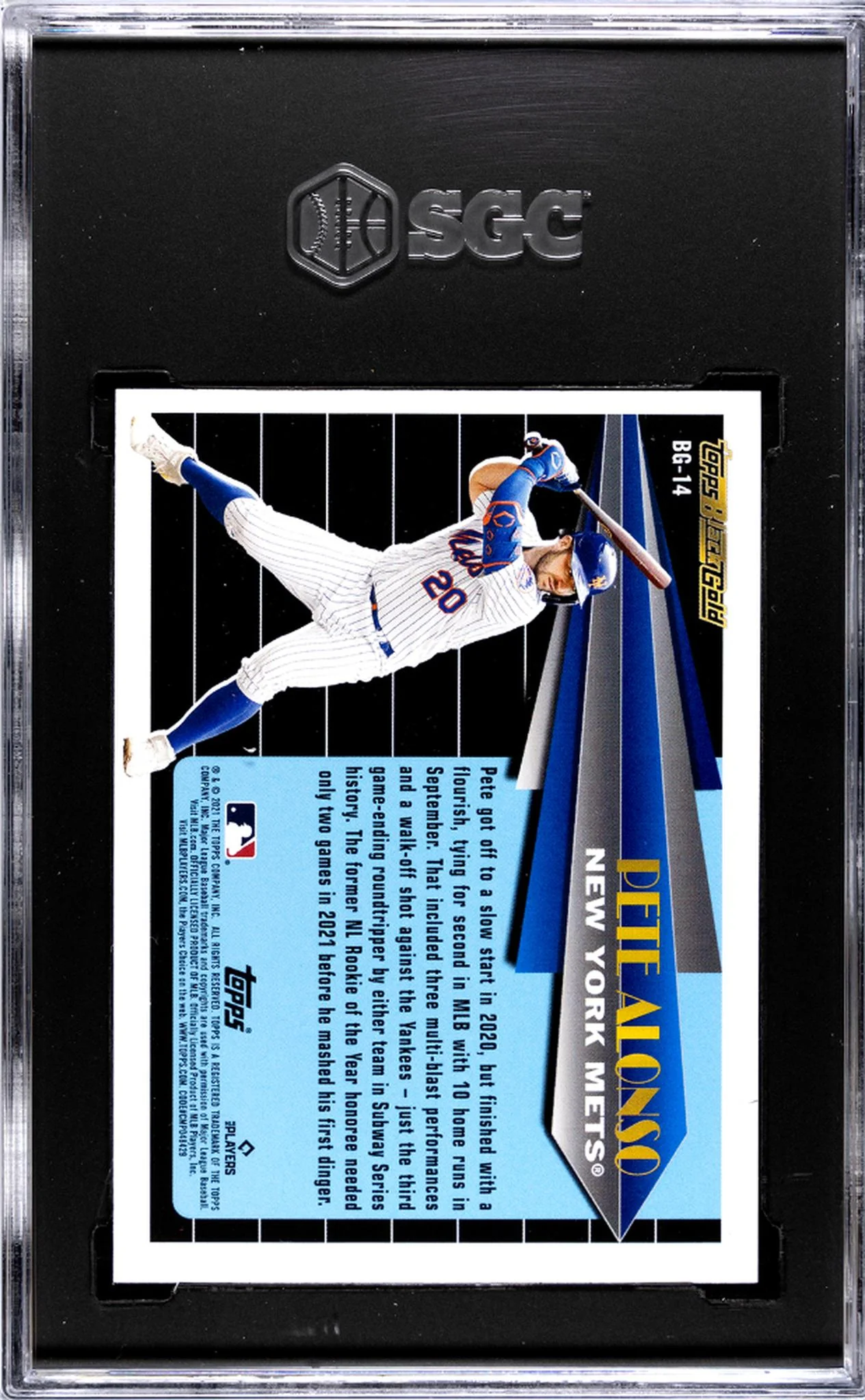 2021 Topps Update #BG-14 Pete Alonso Black Gold SGC 9.5 - Image 2