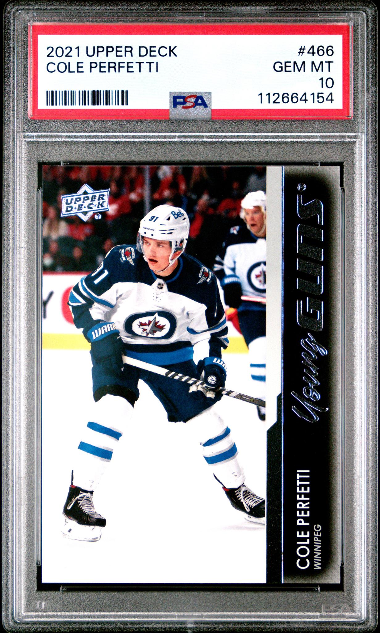 2021 Upper Deck Series 2 Young Guns Cole Perfetti #466 RC PSA 10