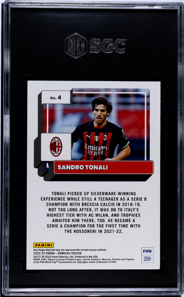 2022-23 Donruss #4 Sandro Tonali Silver SGC 8 - Image 2