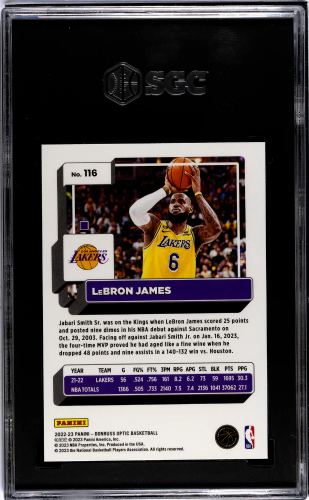 2022-23 Donruss Optic #116 Lebron James SGC 9.5 - Image 2