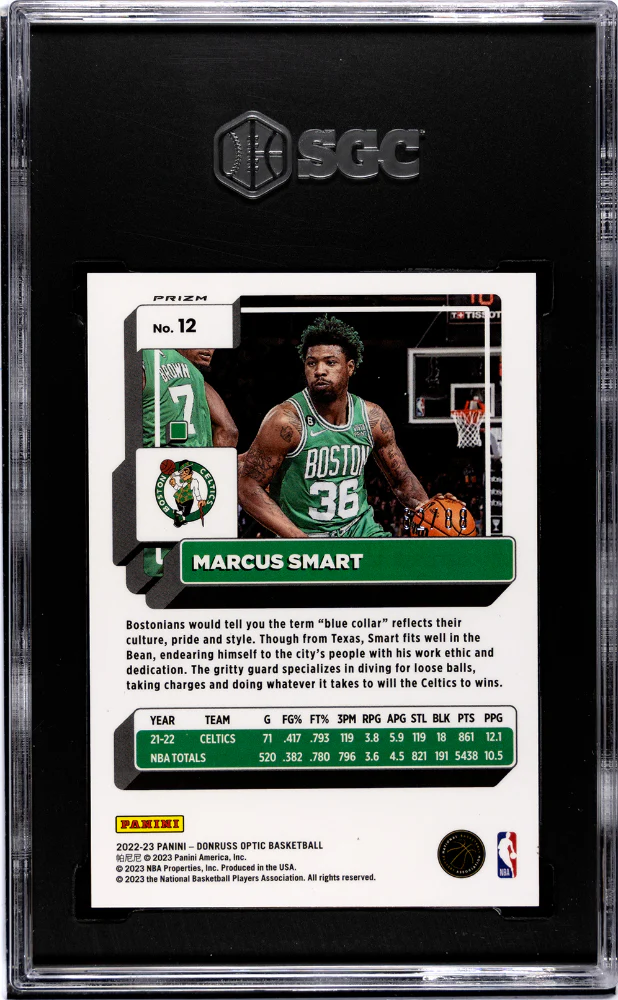 2022-23 Donruss Optic Choice Red Prizm Marcus Smart #12 /88 SGC 9.5 - Image 2