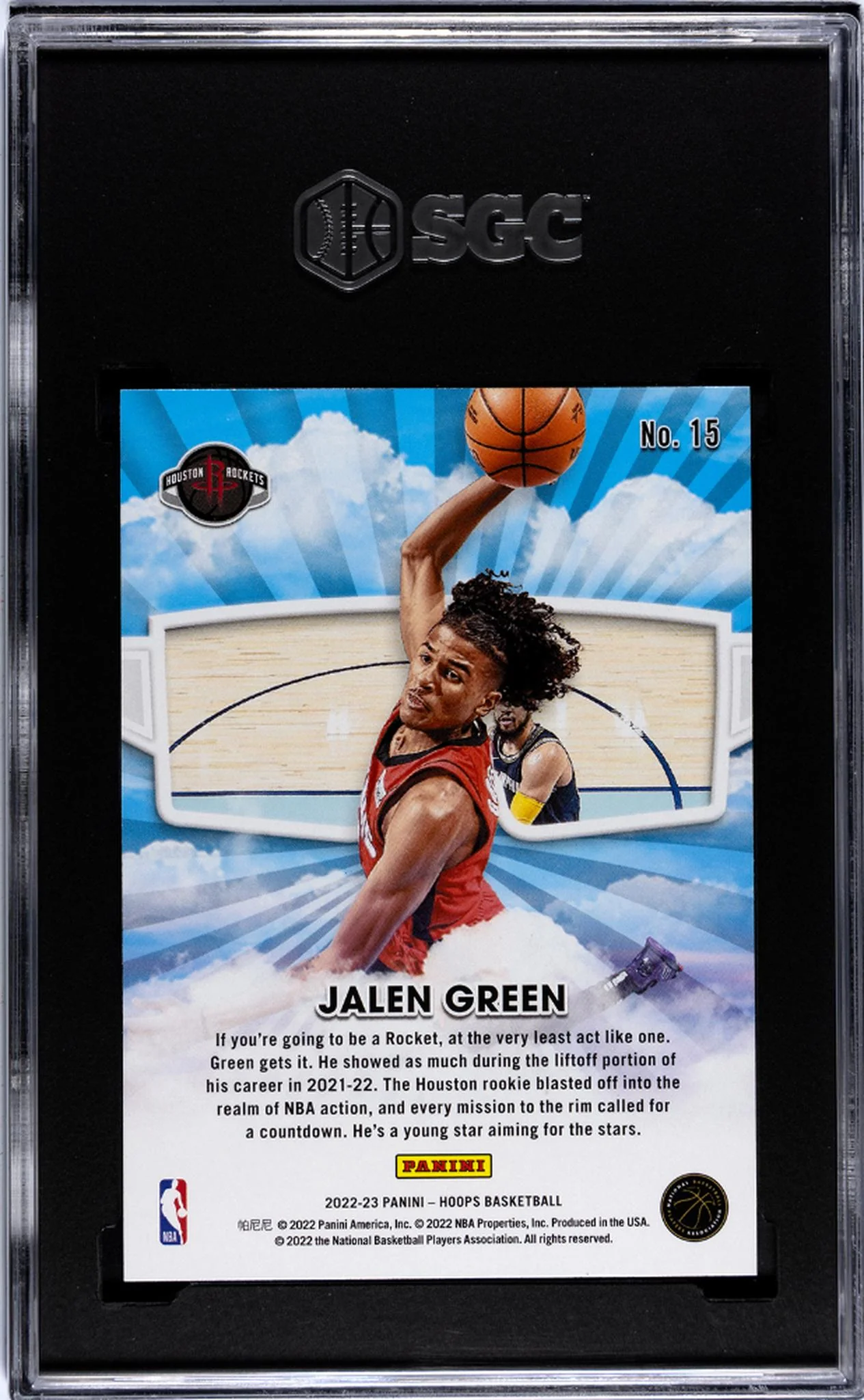 2022 Panini Hoops Skyview Jalen Green #15 SGC 9.5 - Image 2