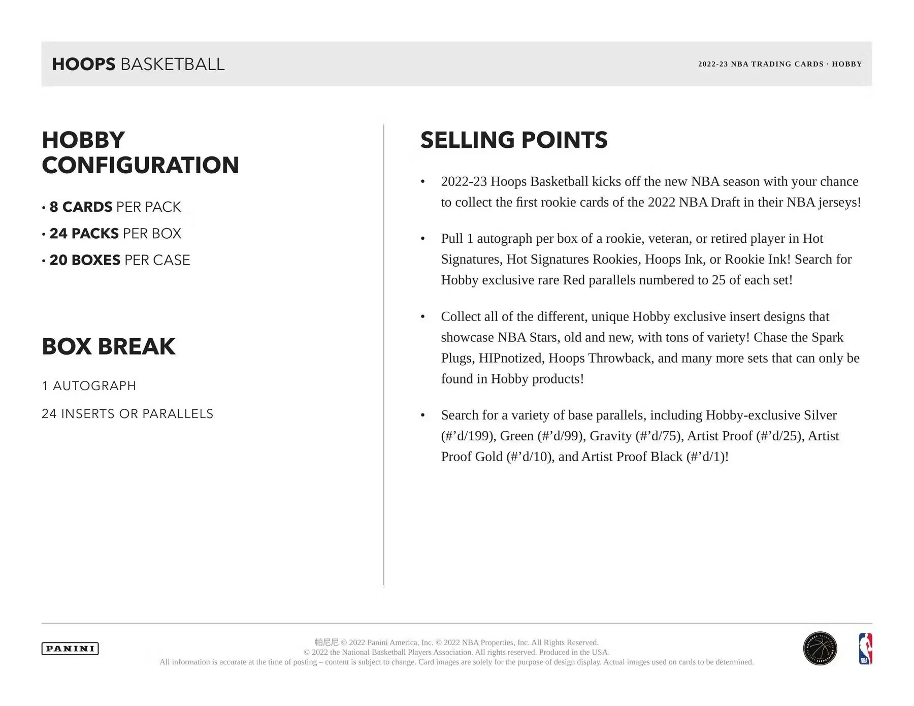 2022-23 Panini NBA Hoops Basketball Hobby Box - Image 3