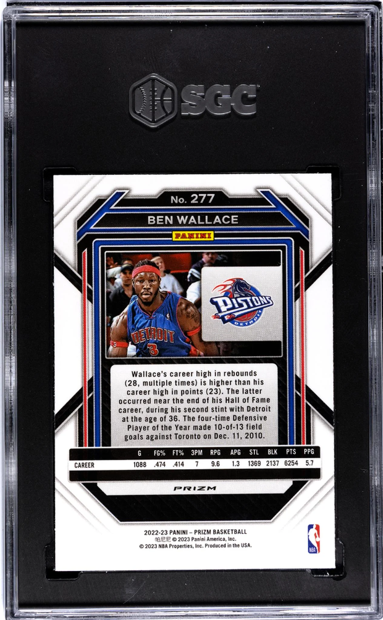 2022-23 Panini Prizm Silver Ben Wallace #277 SGC 8 - Image 2