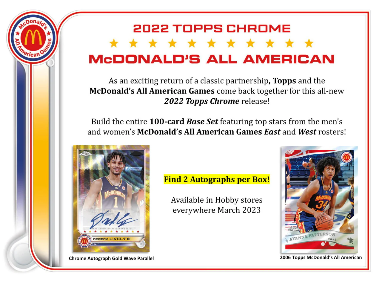 2022-23 Topps Chrome McDonald's All American Basketball - Hobby Box - Image 2