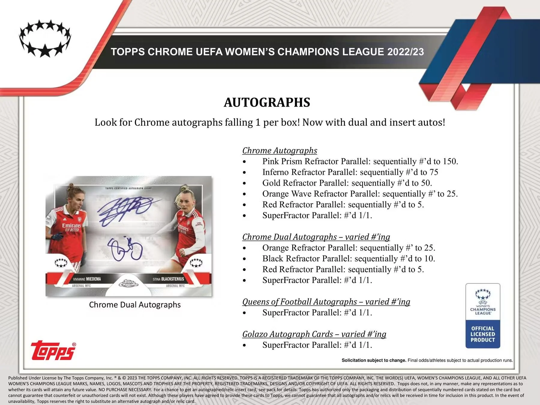 2022-23 Topps UEFA Women's Champions League Chrome Soccer Hobby Box - Image 6