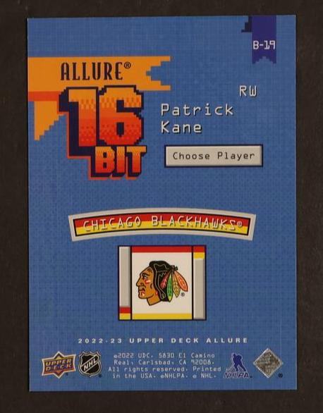 2022-23 Upper Deck Allure #B-19 Patrick Kane 16-Bit - Image 2