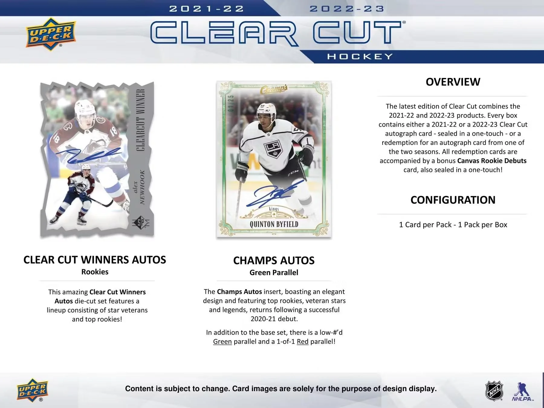 2022-23 Upper Deck Clear Cut Hockey Hobby Box - Image 3
