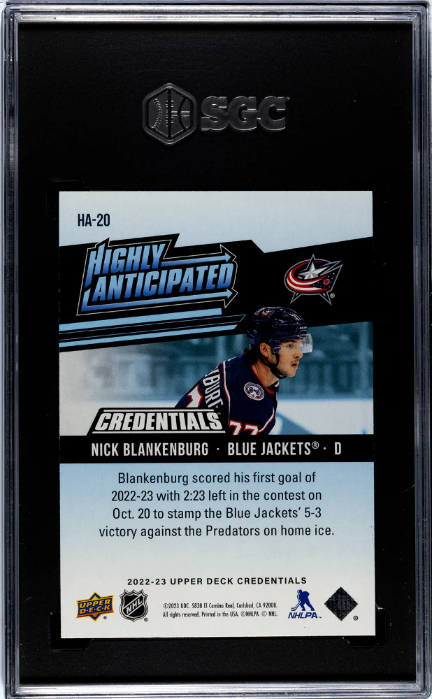 2022-23 Upper Deck Credentials Highly Anticipated Nick Blankenburg #HA-20 SGC 9.5 - Image 2