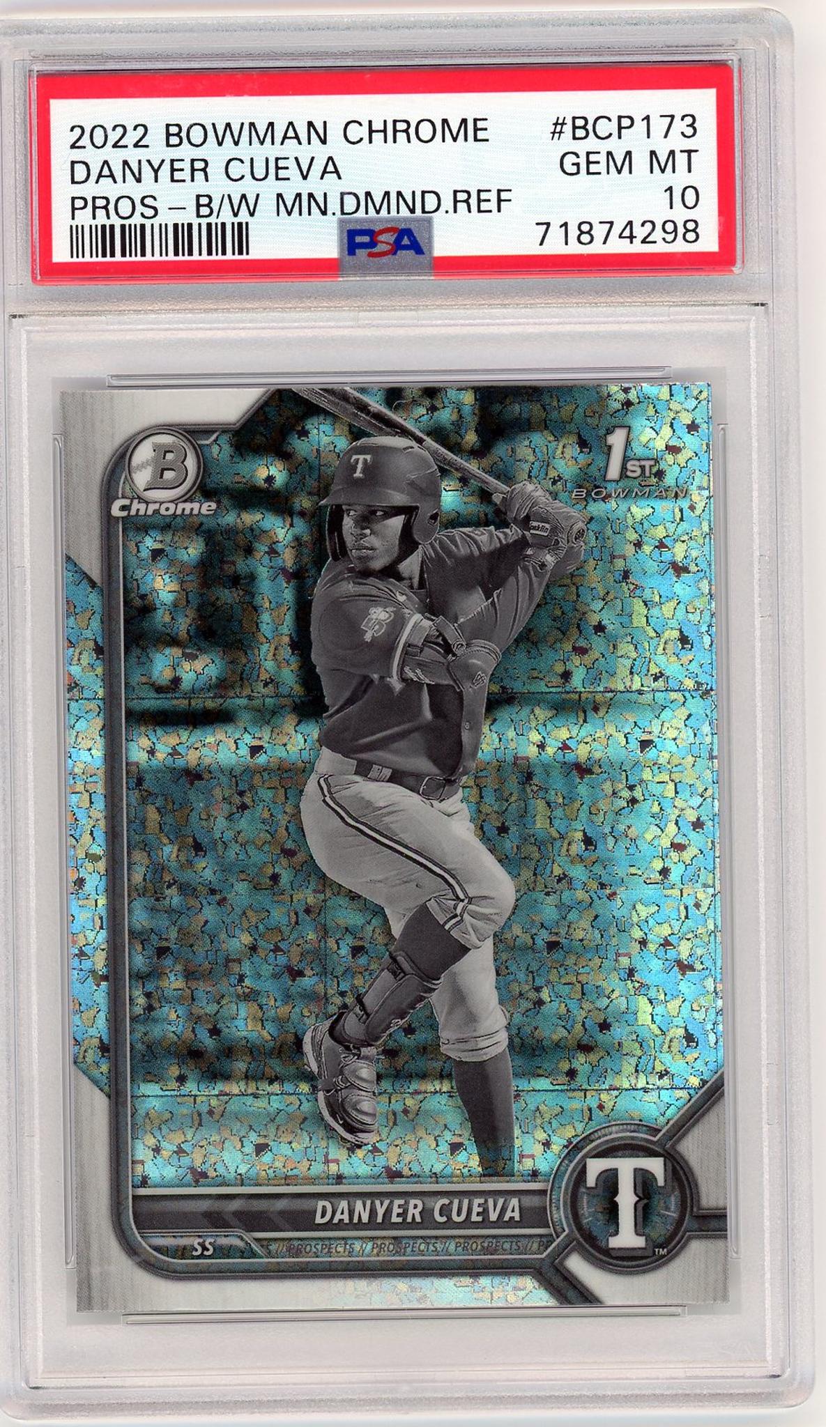 2022 Bowman Bowman Chrome Prospects Bandw Mini-Diamond Refractor Brennen Davis #BCP-173 PSA 10 - Image 2