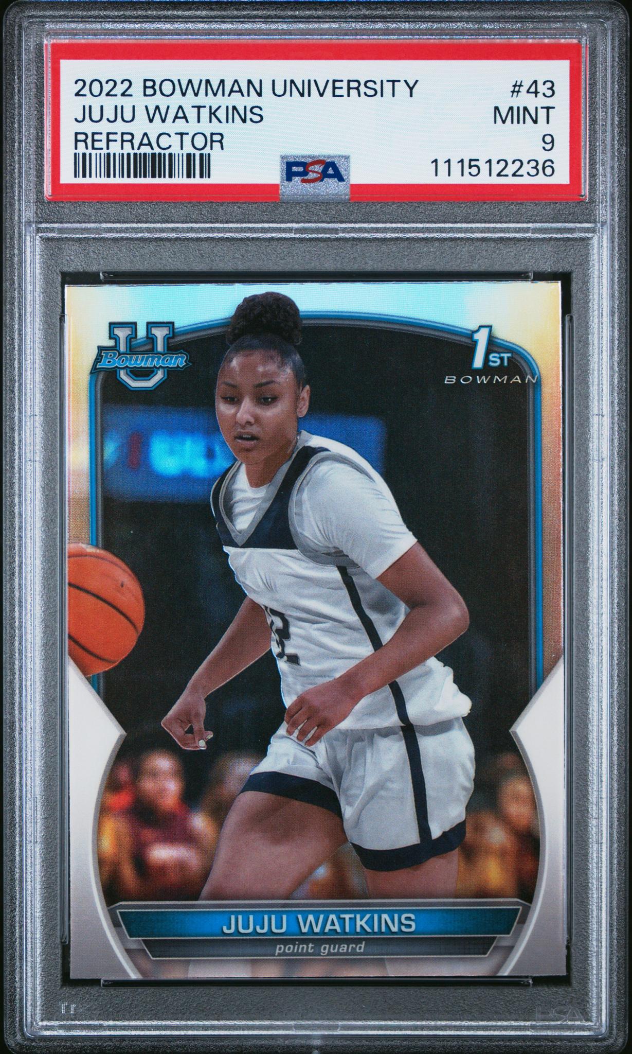2022 Bowman Chrome University Refractor Juju Watkins #43 PSA 9