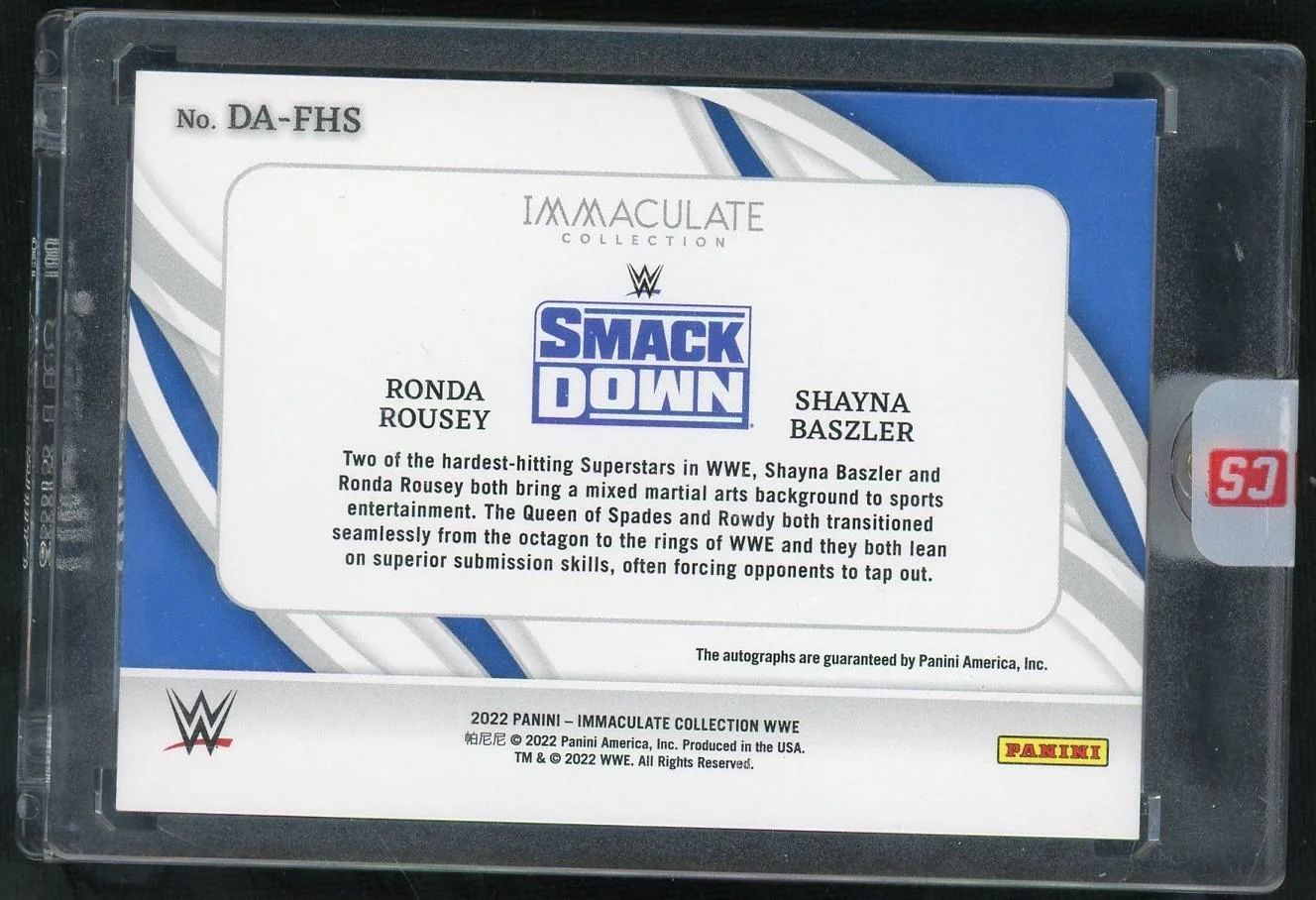 2022 immaculate ronda rousey shayna baszler dual auto /25 - Image 2