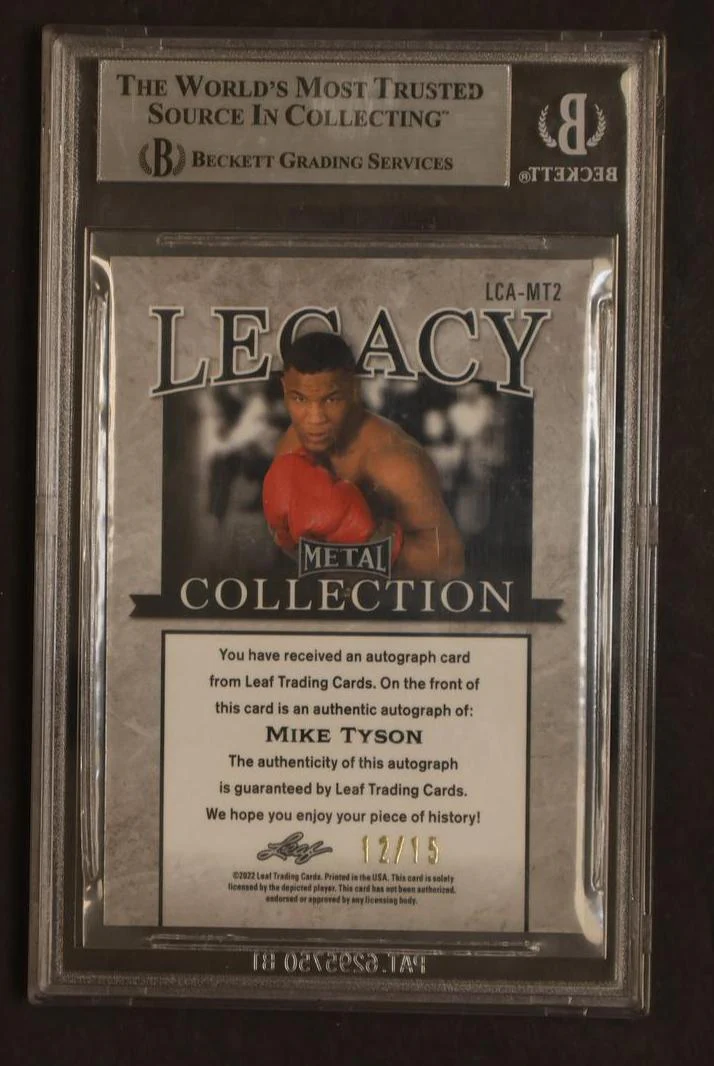 2022 Leaf Metal Legacy Silver Prismatic Mike Tyson #LCA-MT2 Auto /15 BGS 9 - Image 2