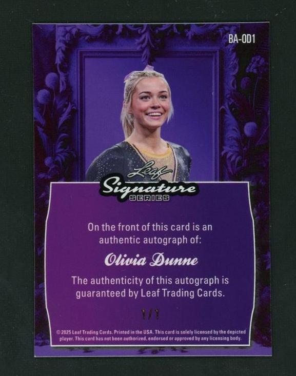 2022 Leaf Signature Series BA-OD1 Olivia Dunne Signature Series Auto - Image 2