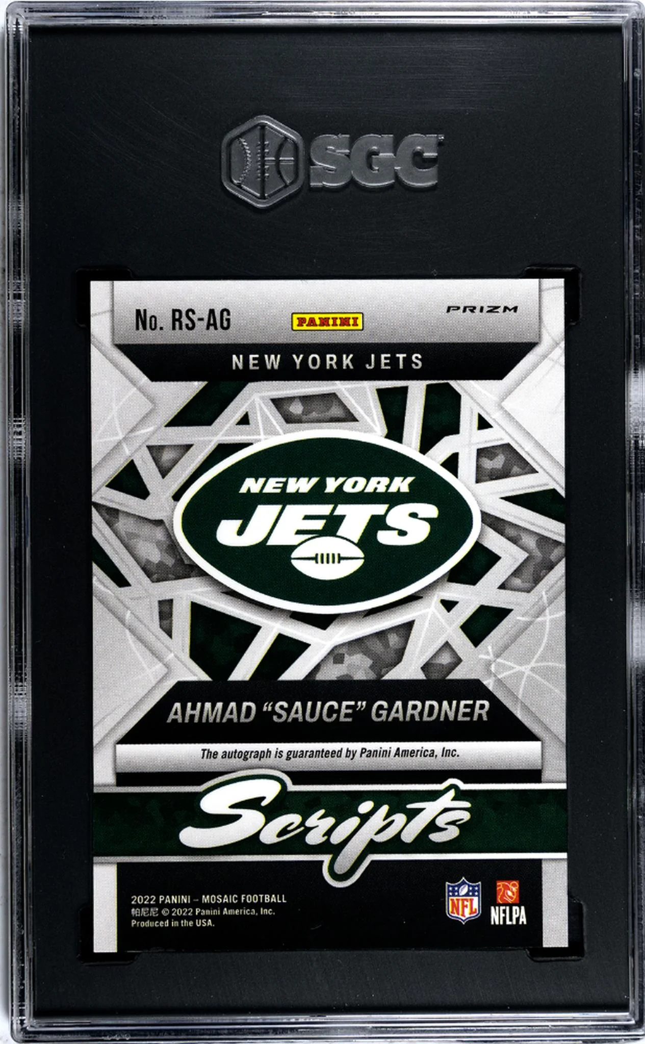 2022 Mosaic #RS-AG Ahmad 'Sauce' Gardner Scripts SGC 9.5 - Image 2