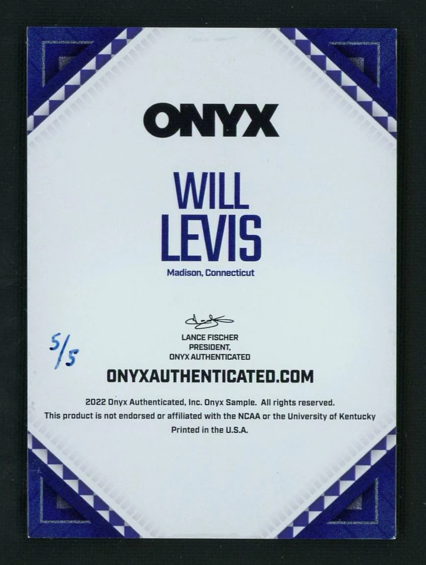 2022 Onyx Sample Will Levis Auto /5 - Image 2