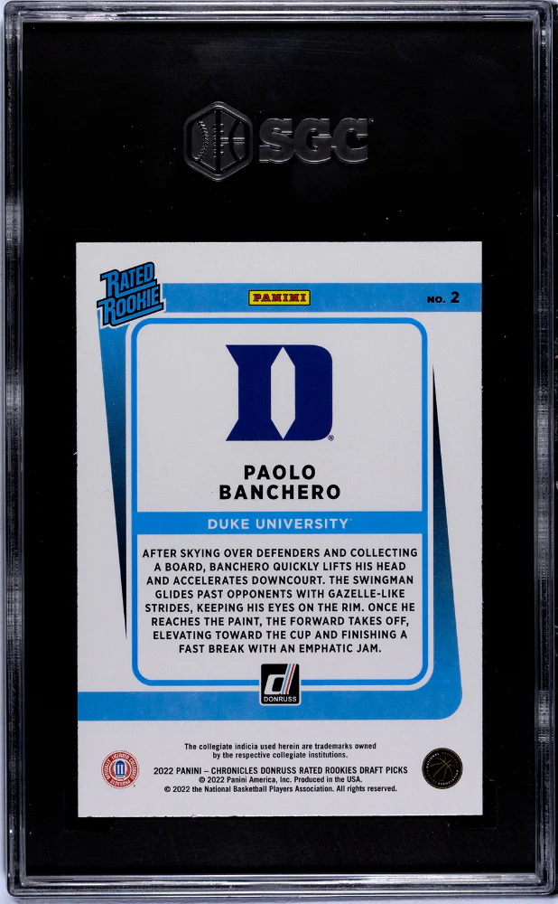 2022 Panini Chronicles Paolo Banchero #2 RC SGC 9 - Image 2