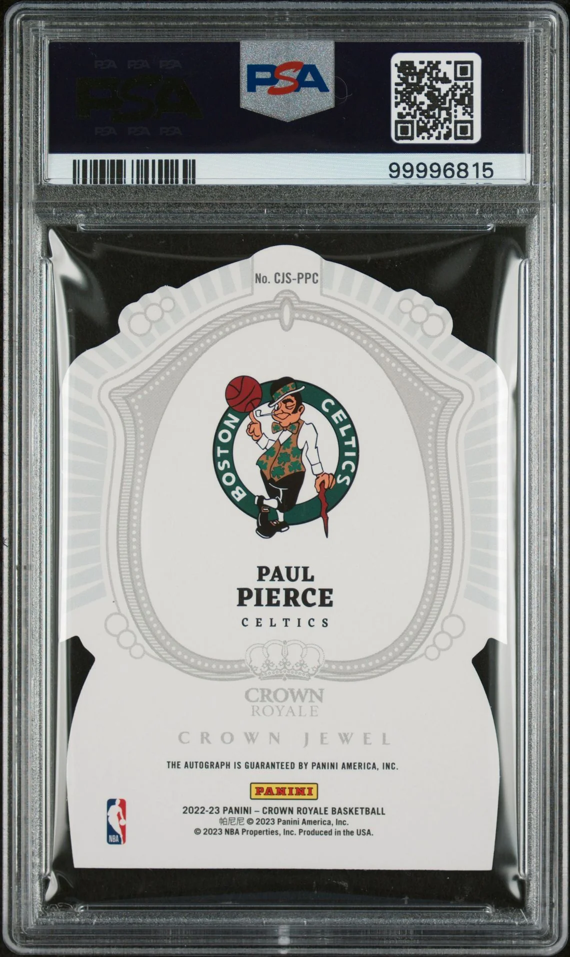 2022 Crown Royale Crown Jewel Signatures Paul Pierce #CJS-PPC Auto /49 PSA 8 - Image 2