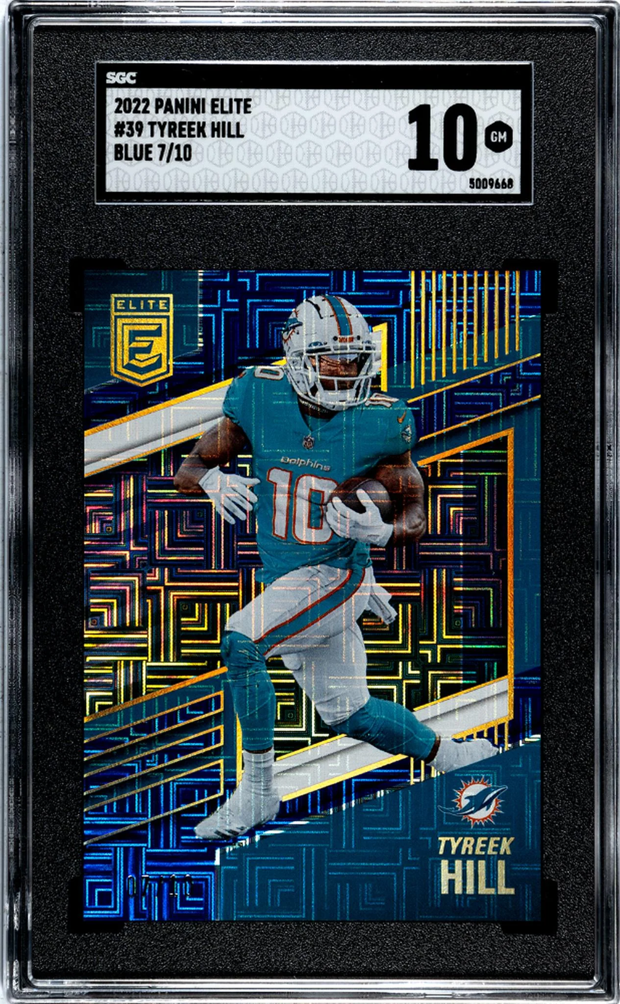 2022 Panini Donruss Elite Blue Tyreek Hill #39 /10 SGC 10
