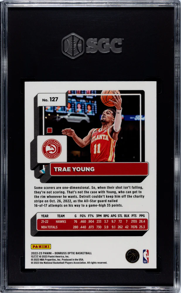 2022 Panini Donruss Optic Trae Young #127 SGC 9.5 - Image 2