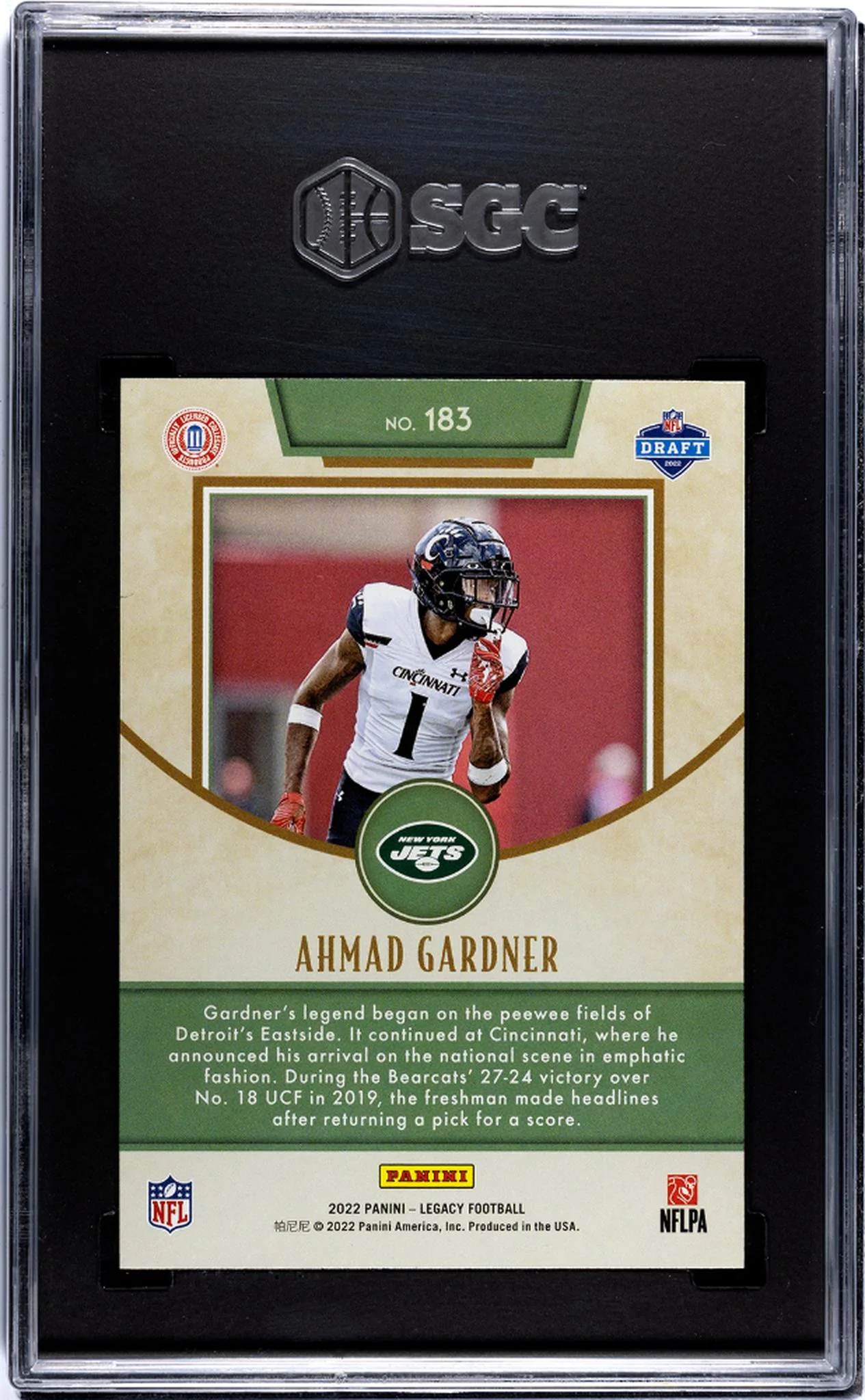 2022 Panini Legacy #183 Ahmad Gardner SGC 9.5 - Image 2