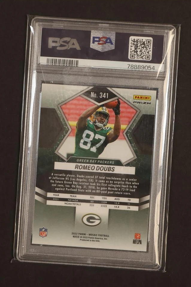2022 Panini Mosaic Mosaic Green Romeo Doubs #341 PSA 10 - Image 2