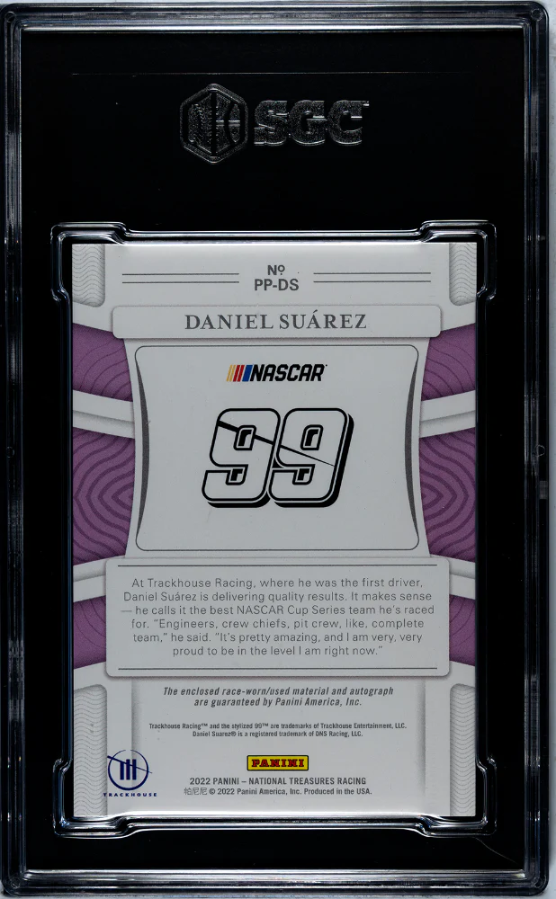 2022 Panini National Treasures #PP-DS Daniel Suarez Premium Patch Auto. Holo Silver 06/15 SGC 8.5 - Image 2