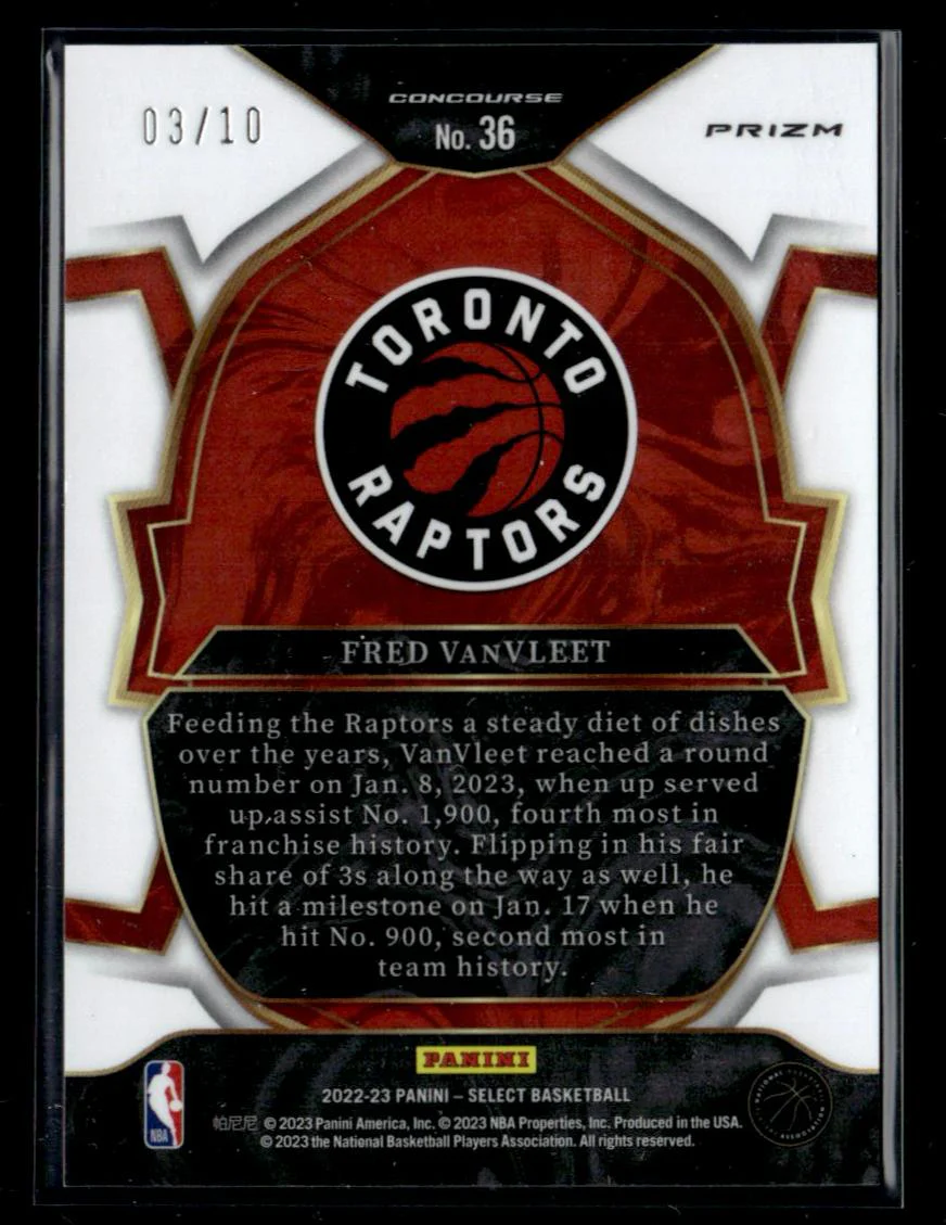 2022 Panini Prizm 36 Fred VanVleet Concourse /10 Toronto Raptors - Image 2