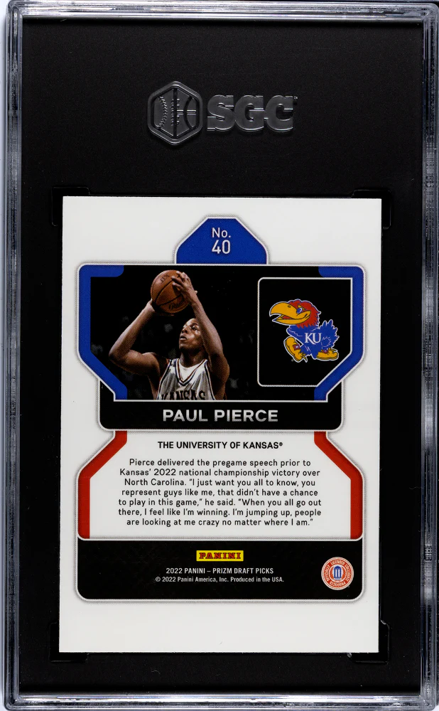 2022 Panini Prizm Draft Picks Paul Pierce #40 SGC 8 - Image 2