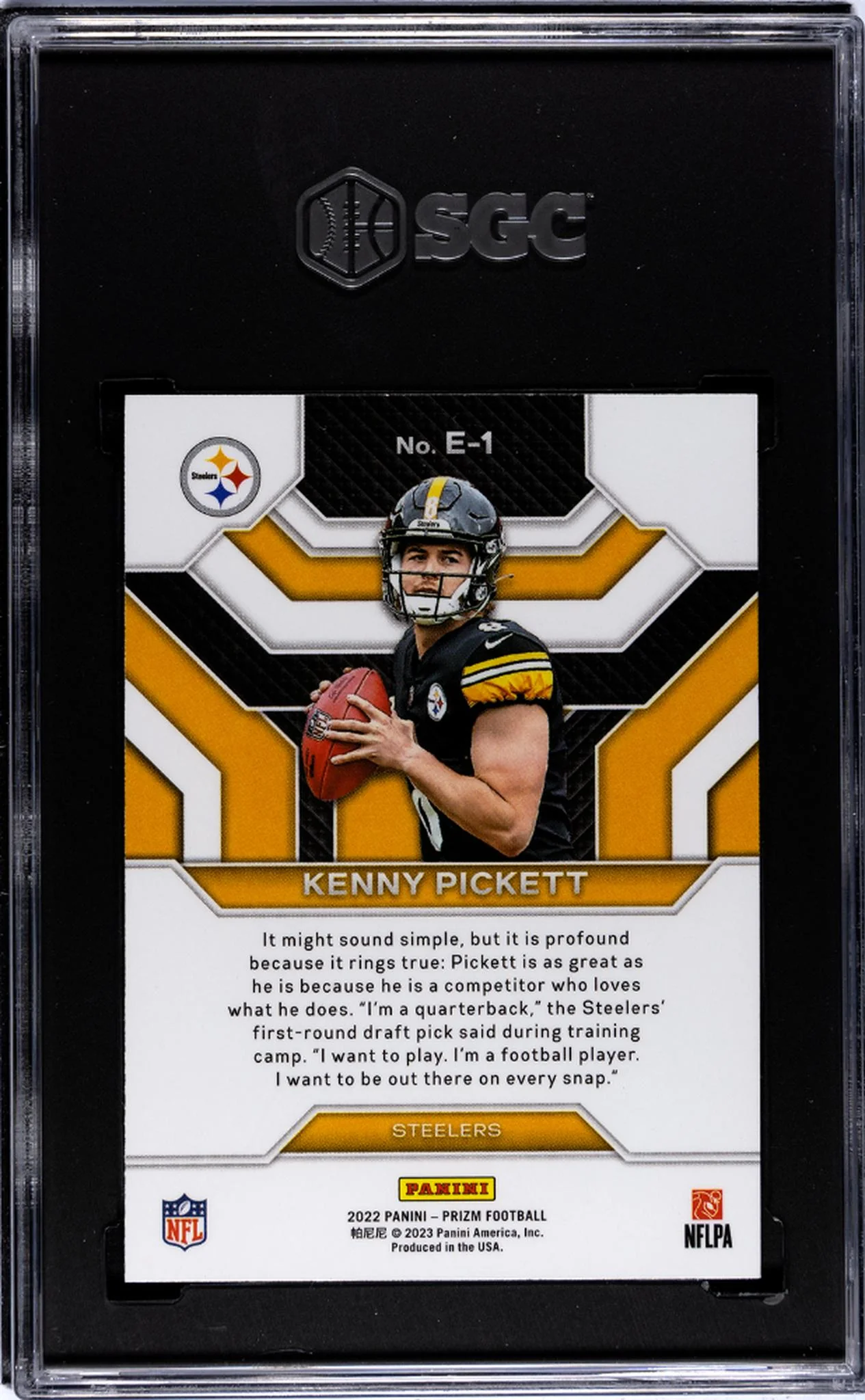 2022 Panini Prizm Emergent Kenny Pickett #E-1 RC SGC 9.5 - Image 2