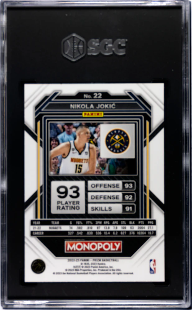 2022 Panini Prizm Monopoly Nikola Jokić #22 SGC 9 - Image 2